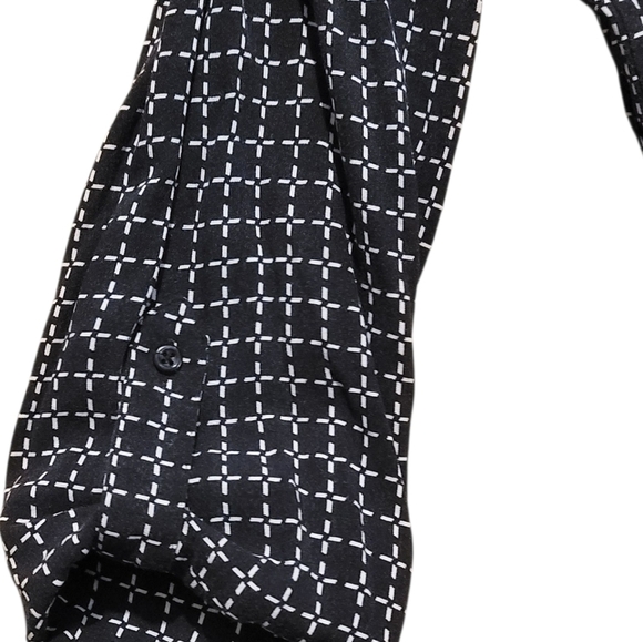 BYdesign Women's Black and White Geometic Print Blouse Long Sleeve - Picture 5 of 5